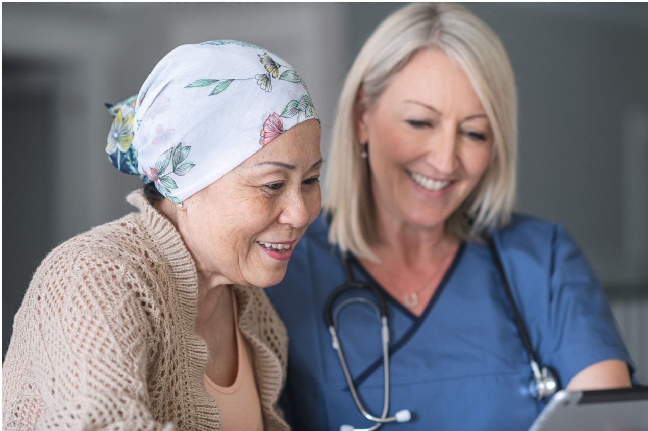 Patient with Head Scarf